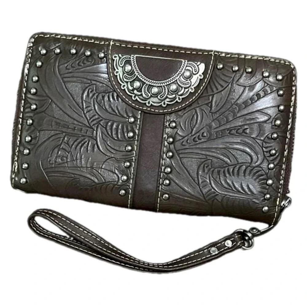 Montana West Western Tropical Cut out Billfold Wristlet NEW
